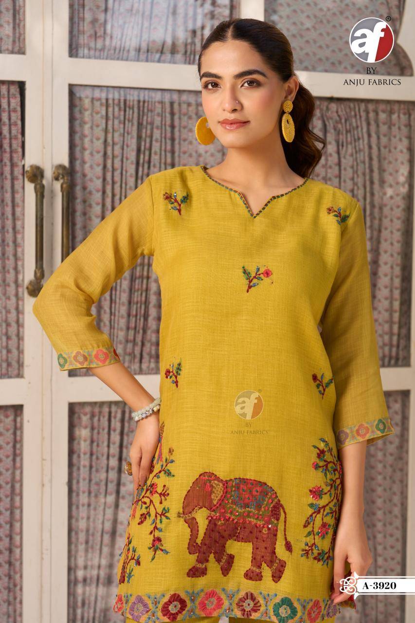 Anju fabrics A 3920 Surat kurti market